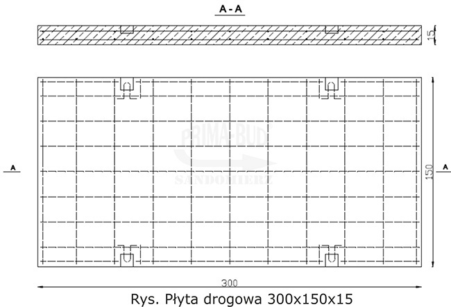 Płyta drogowa 300x150x15